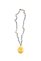 Yellow Madonna And Child Medallion Necklace image