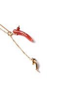 Long necklace with coral cornicello  image