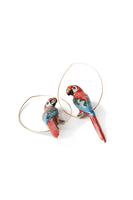 Red parrot earrings image