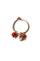 Single Earring with Coral and Heart Charm image