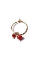 Single Earring with Coral and Cube Charm image