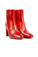 Metallic red flash ankle boots  image