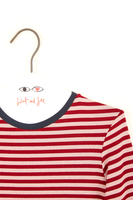 Rose pink and berry striped long sleeved t-shirt  image