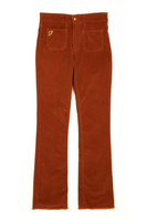 Caramel brown corduroy pants with patch pockets  image