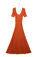 Caramel brown long knit dress  image