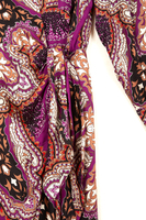 Grape paisley print wrap dress  image