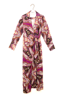 Grape paisley print wrap dress  image