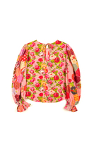 Neon roses embroidered blouse  image
