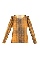 Saffron yellow and black houndstooth top  image