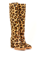 Leopard Print Ponyskin High Boots image