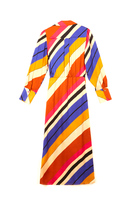 Diagonal striped wrap dress  image