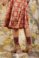 Abstract floral printed velvet skirt  image
