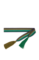 Emerald green and blue striped tie belt  image