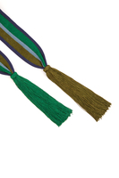 Emerald green and blue striped tie belt  image