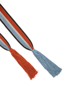 Dusty blue and cinnamon striped tie belt  image