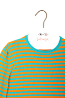 Aqua and pumpkin orange striped sweater  image