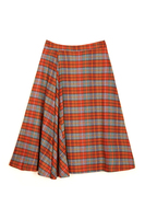 Pumpkin orange and blue plaid skirt  image