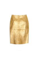 Gold metallic leather pencil skirt  image