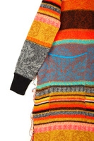 Orange spice striped knit overcoat  image