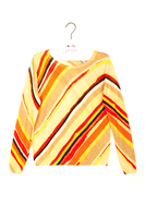 Sunny yellow diagonal stripe printed sweater  image