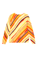 Sunny yellow diagonal stripe printed sweater  image