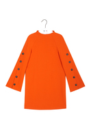 Pumpkin Orange Funnel Neck Tunic Dress  image