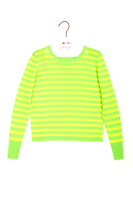 Neon Lemon and Lime Striped Cashmere Sweater  image