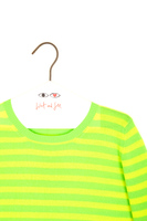 Neon Lemon and Lime Striped Cashmere Sweater  image