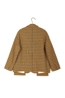 Petrol and mustard check jacket with statement pockets  image