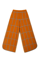 Caramel brown check knit pants  image