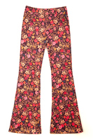 Fuchsia and Aubergine Floral Print Jersey Pants  image