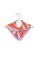 Papaya orange and blue striped knit scarf  image