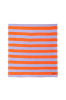 Papaya orange and blue striped knit scarf  image