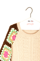Crochet and cable knit sweater  image