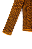 Saffron yellow and brown polo sweater  image