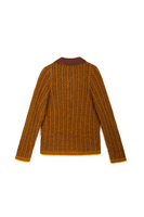 Saffron yellow and brown polo sweater  image