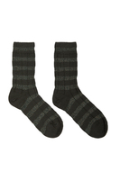 Fir green ribbed stripe socks  image