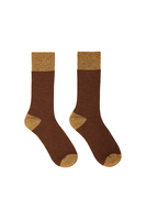 Chocolate brown ribbed socks  image
