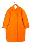 Orange faux fur coat  image