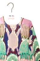 Mauve and Mint Green Painterly Printed Sweater  image