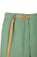 Mint green embellished pants  image