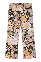Dusty rose and black floral print corduroy pants  image