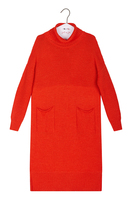 Tomato Red Turtleneck Knit Dress image