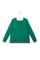 Emerald green sweater with stripes  image