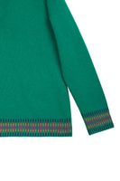 Emerald green sweater with stripes  image