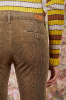 Snakeskin print velveteen pants  image