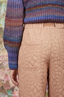 Camel brown quilted pants  image