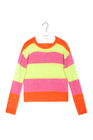 Neon striped sweater with rhinestones  image