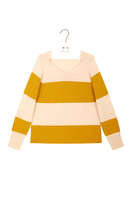 Mustard yellow and oatmeal striped oversized sweater  image