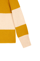 Mustard yellow and oatmeal striped oversized sweater  image